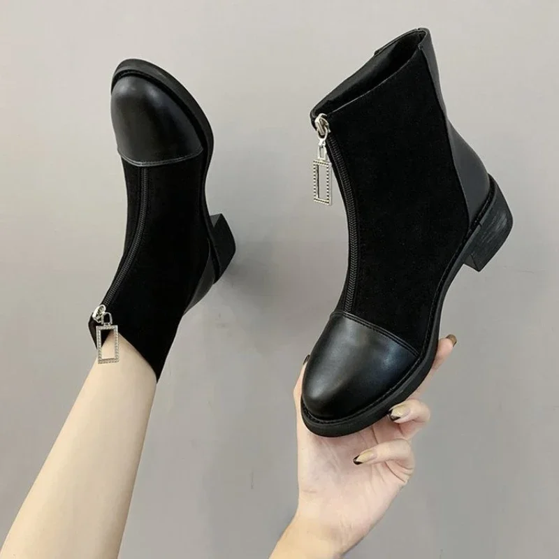 2024 New Women\'s Short Boots Autumn and Winter Shoes Fashion Platform High Heels Women\'s Ankle Boots