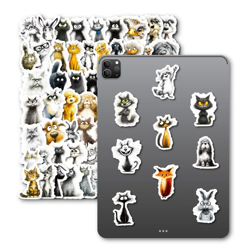 56 قطعة من ملصقات الديكور المبتكرة للحيوانات القلي المخصصة على شكل رسوم كرتونية