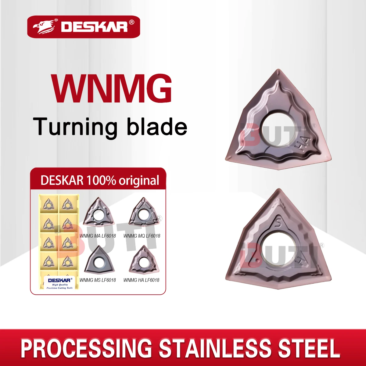 

CNC Turning Blade WNMG080404/080408-MA MS MQ JMS HA HS LF6018 Peach Shaped Outer Circle Carbide Turning Tool For Stainless Steel