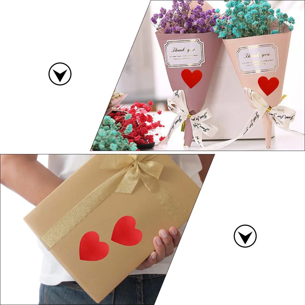 500 قطعة ملصقات على شكل قلب ملصقات زخرفية ذاتية اللصق لعيد الحب تغليف الهدايا حقيبة التعبئة تسميات الحرفية #3