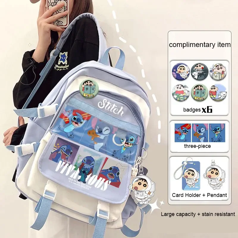 Anime Lilo & Stitch Stitch Cartoon Backpack Large-capacity Waterproof Student School Bag Outdoor Leisure Travel Shoulder Bag