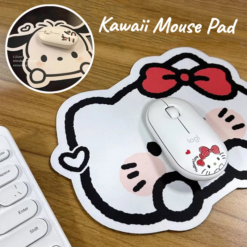 

Hello Kitty Pochacco Small Mouse Pad Non-Slip Gaming Desktop Leather Mouse Pad Waterproof Anti-Scratch Mat for Laptop Desktop