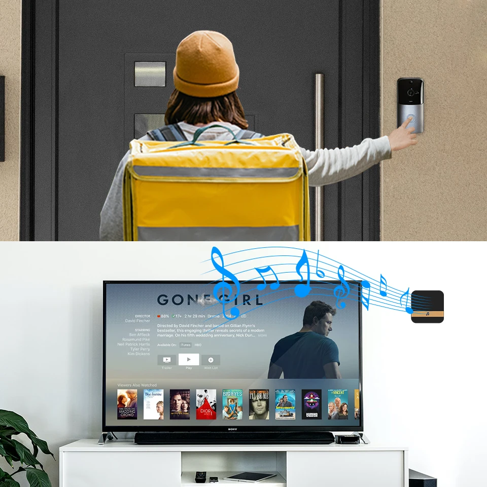 Joytimer Doorbell สมาร์ทหน้าแรกไร้สายโทรศัพท์ประตู Bell Security Video Intercom 1080P HD IR Night Vision สำหรับอพาร์ทเมนท์