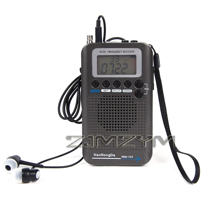 Portable Full Band Aircraft Radio Receiver with LCD Display FM/AM/SW/CB/Air/VHF World Band Alarm Clock Feature