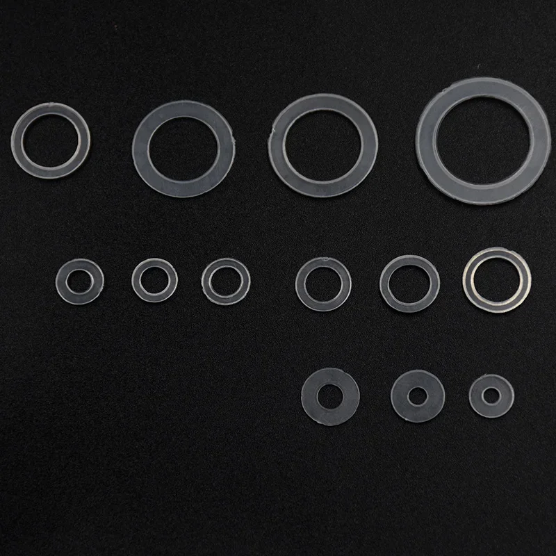 Plastic Eyelets Washers Nylon Transparent Insulating Plain Gasket Ring Spacer Flat Washer Pad used for Eyelets Buttons Fastner