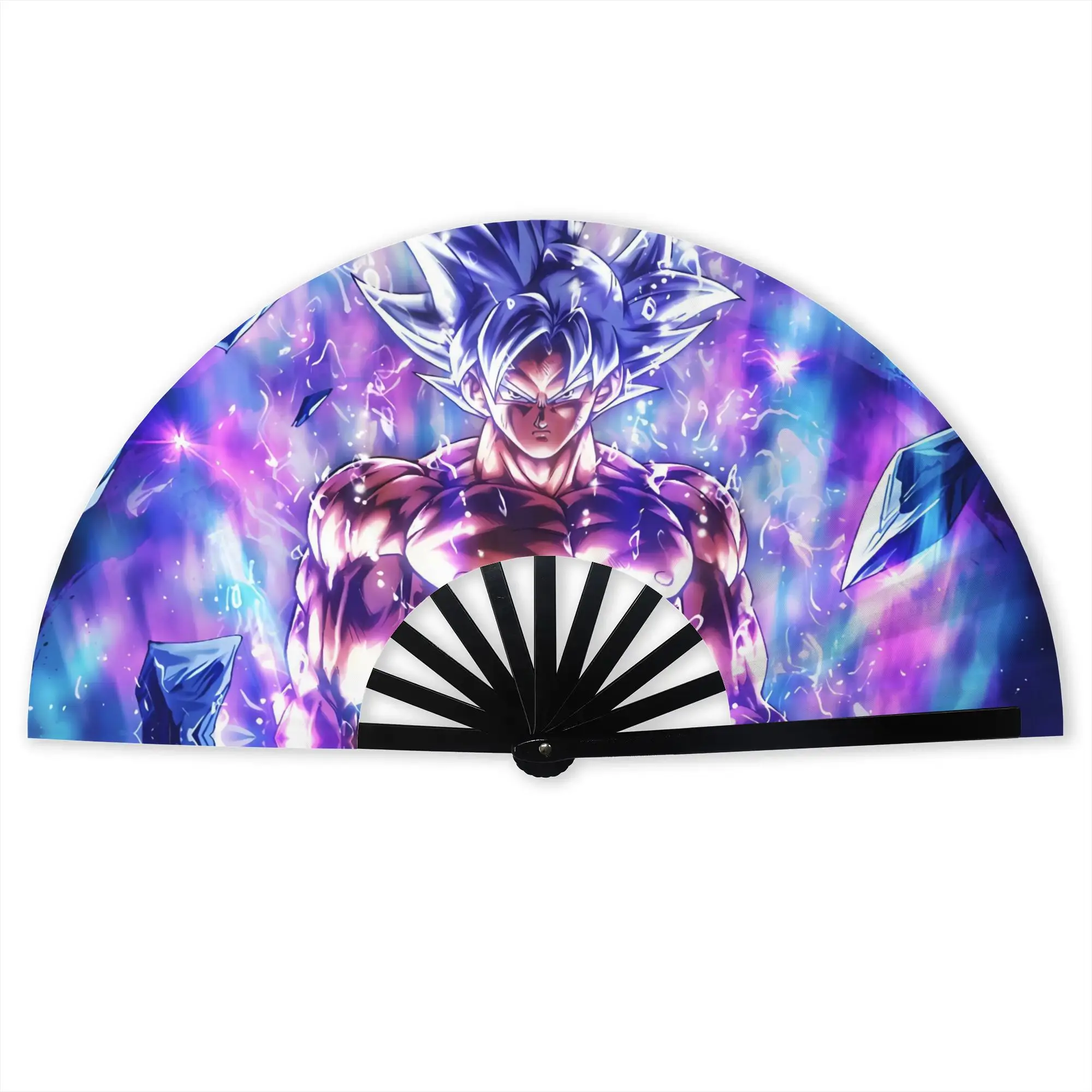 

D-Dragon B-Ball Z Gokus Folding Hand Fan Custom Adorable Anime Polyester Fabric Fan Cool Summer Accessory Decorative Fans