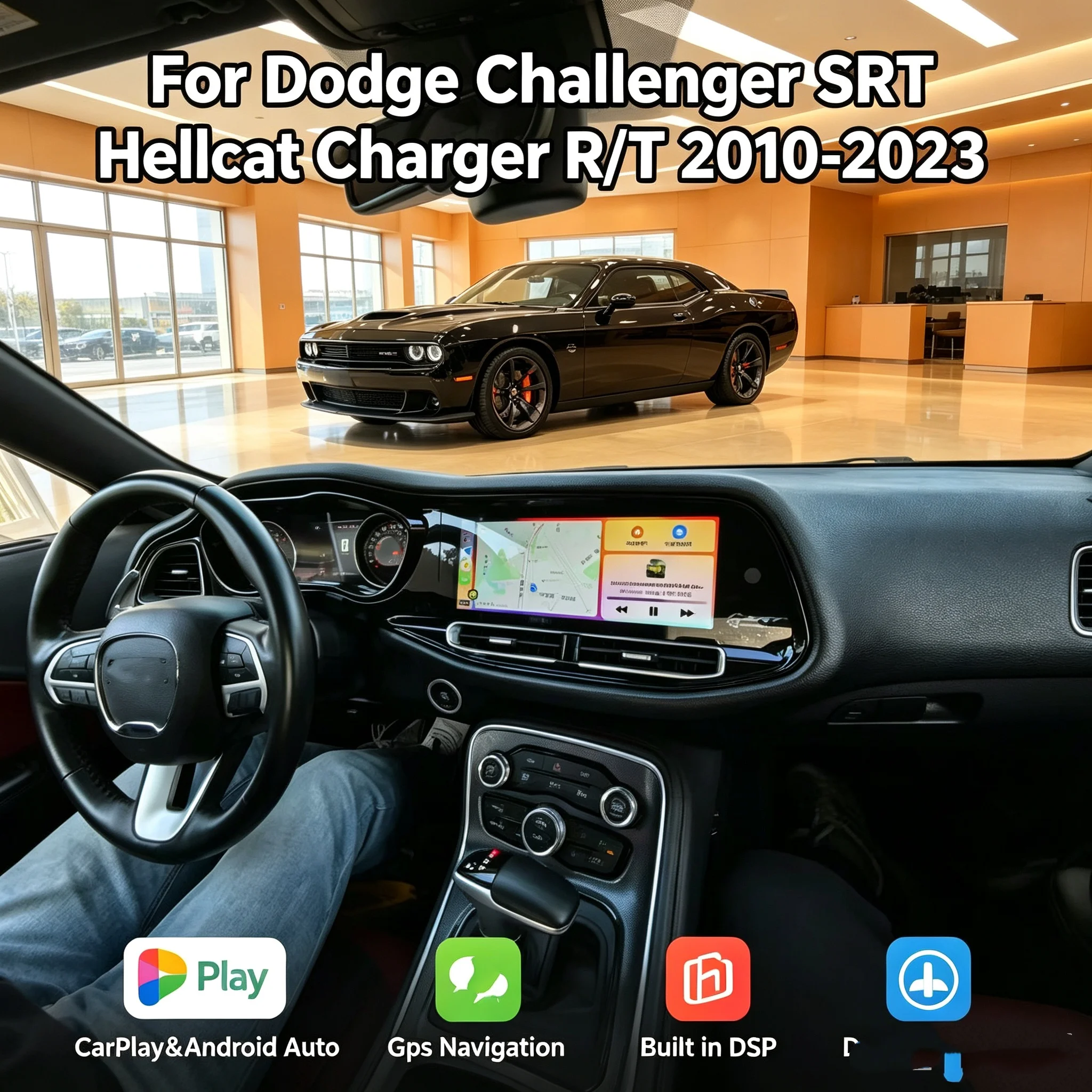 For Dodge Challenger Charger SRT Hellcat 2010-2024 Android Car Radio Stereo Video Multimedia Player Stereo GPS Navigatio Unit