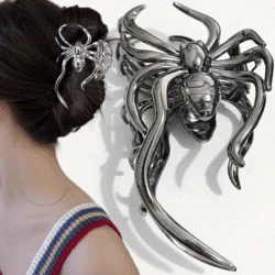 2024 Halloween Spider Skeleton Hair Claw Clips for Women Jewelry Accessories Black Silver Gold Large Barrette Party Headwear