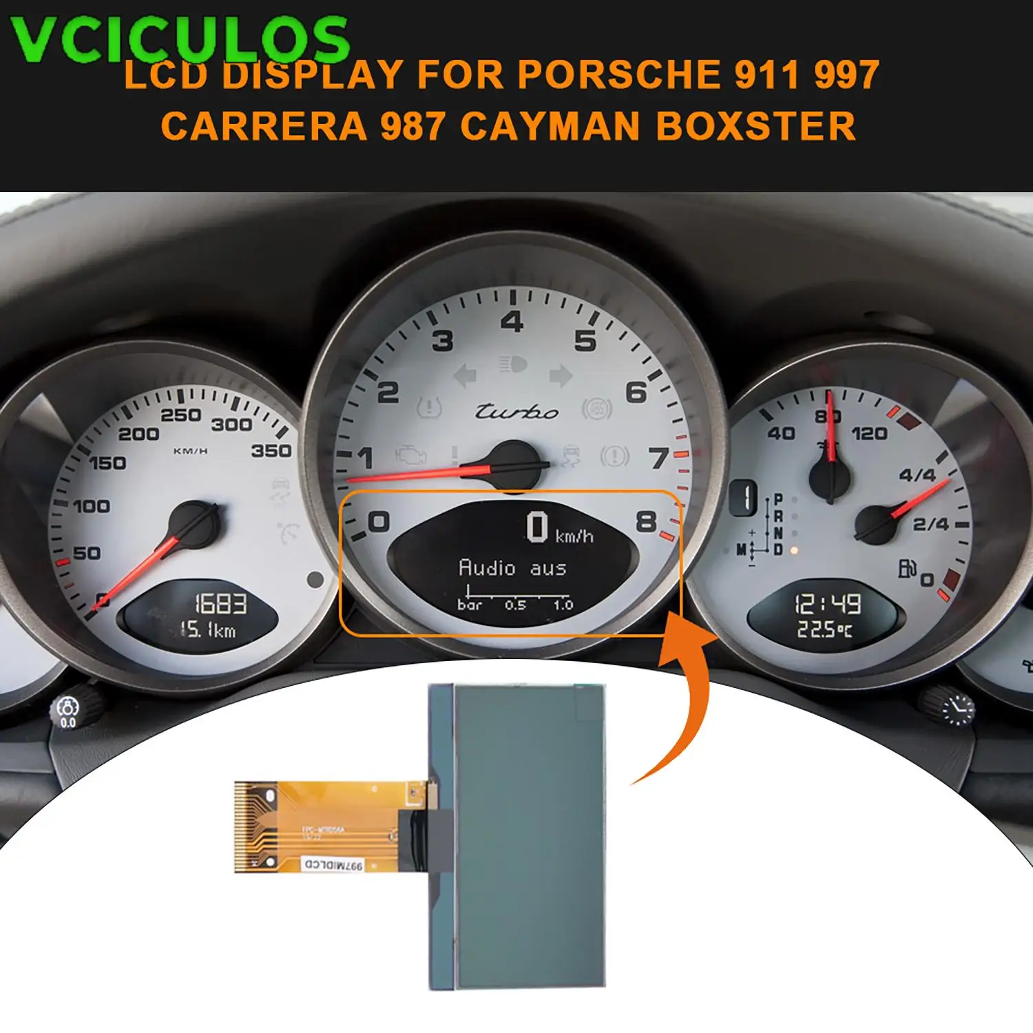 

1PC Speedometer Dashboard LCD Display Car Instrument Panel for Porsche 911 997 Carrera 987 Cayman Boxster Instrument Cluster