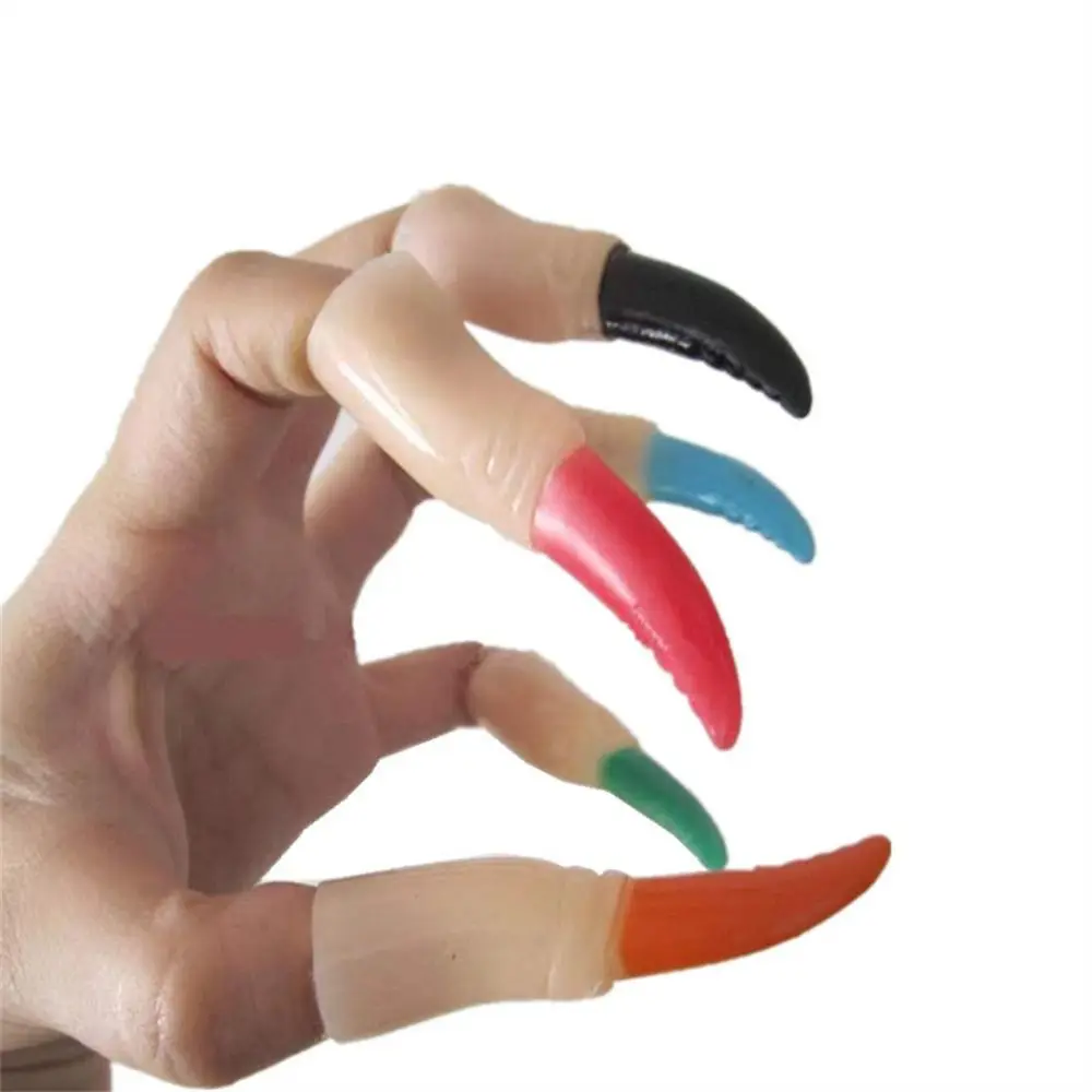 5PCS/set Fake Fingers Zombie Witch Fake Fingers Colorful Black/ Red Halloween Finger Covers Scary Children Girls