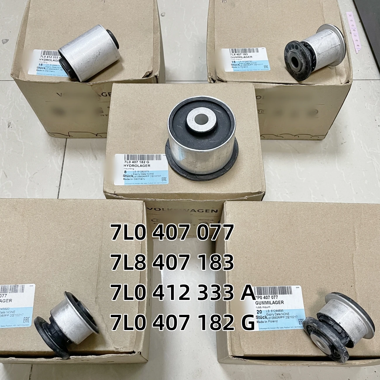 7L0412333A 7L0407182E 7L0407182  New Rubber-Metal Suspension Bushing Arm Control Bearing For Audi Q7 VW Touareg Porsche