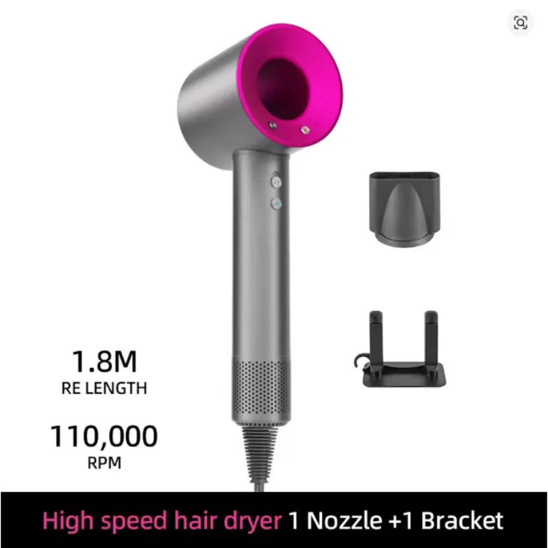 1.8m Professinal Leafless Hair Dryer Electric Hair Dryer High Speed 1600W Negative 200 Million Anion Blow Dryer Silent Hair Drye