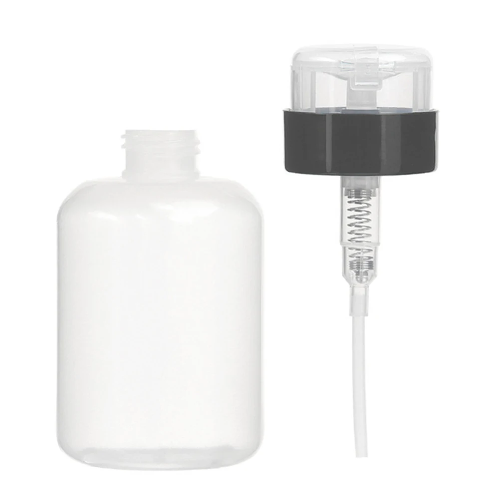 

2pcs Nail Polish Remover Push Down Lockable Dispenser Empty Liquid Storage Quick Pumping Bottle For Makeup Remover Toner
