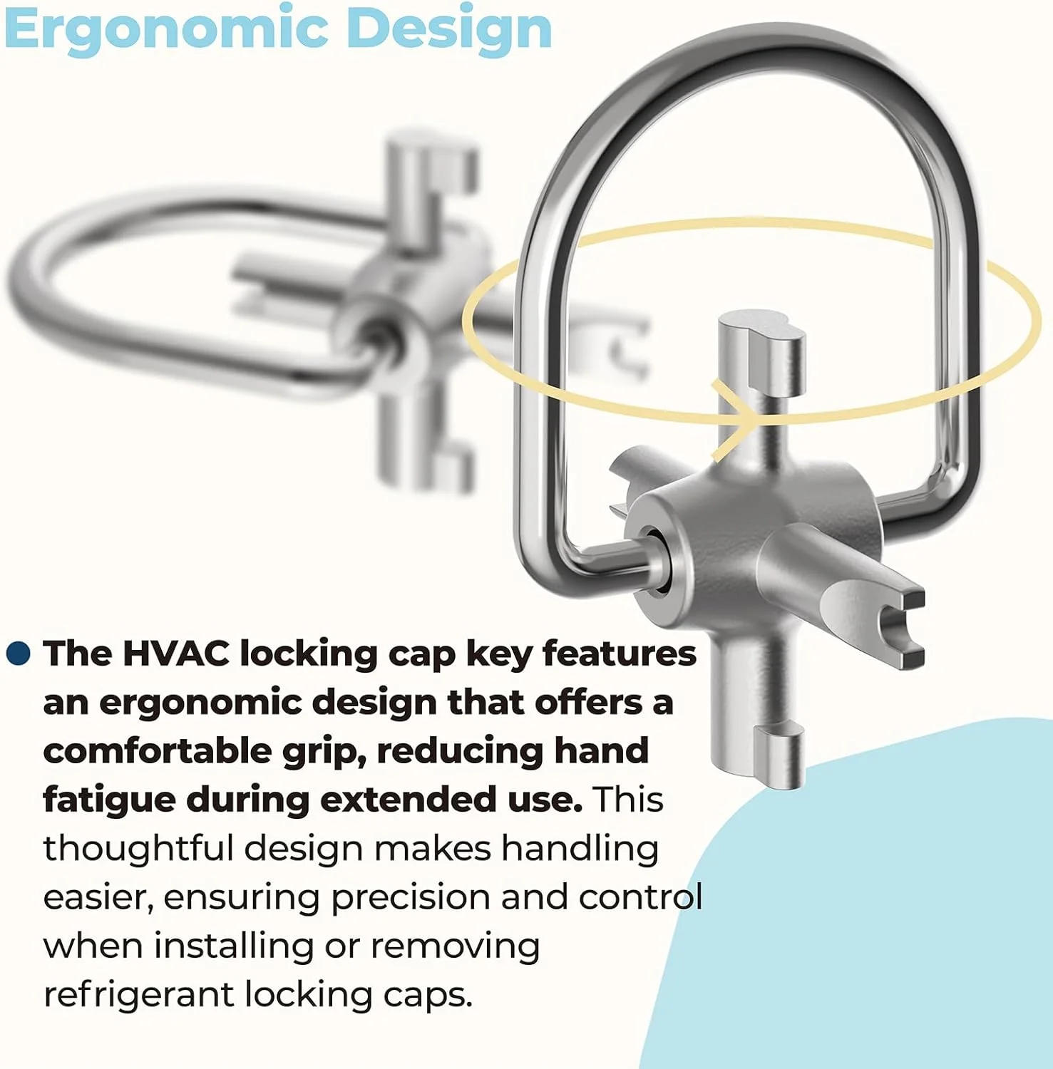 HVAC Locking Caps Key for 410A R22 Refrigerant Safety Caps for Installation and Removal of Locking Caps Used Tamper Resistant
