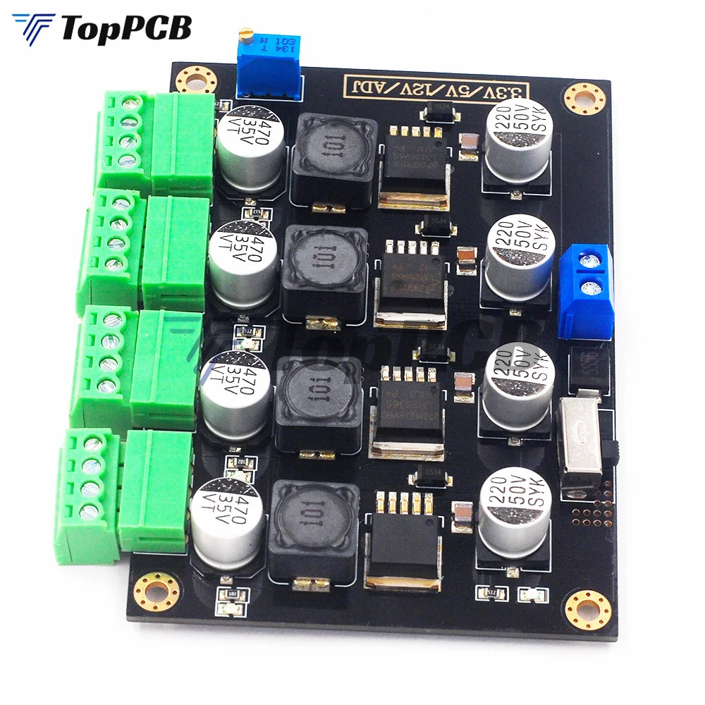 Imagem -03 - Multi Channel Switching Power Supply Module Saída de Tensão Ajustável Lm2596 3.3v 5v 12v Adj