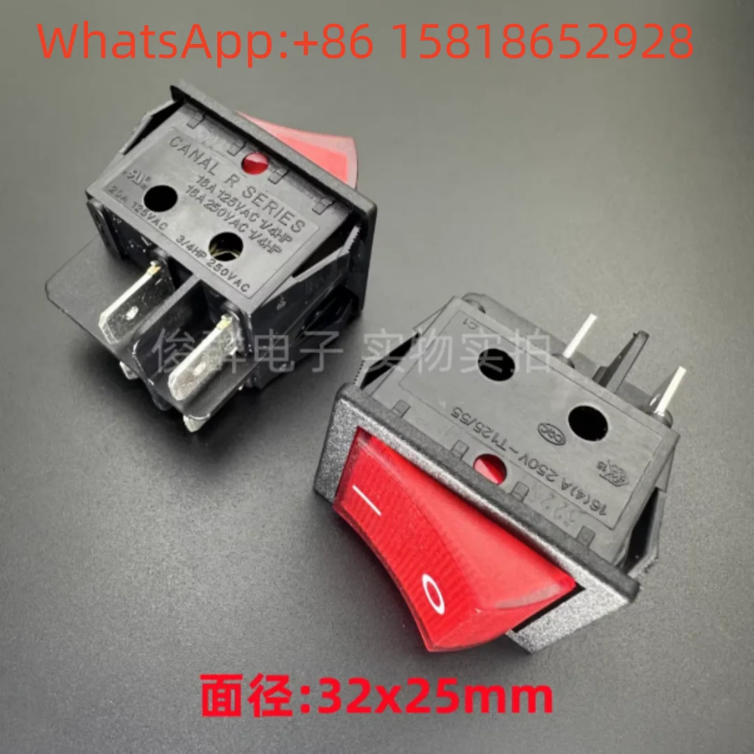 5 pieces CANAL R SERIES rocker boat switch with red light 16A 4-pin 2-position R210 KCD4-201N