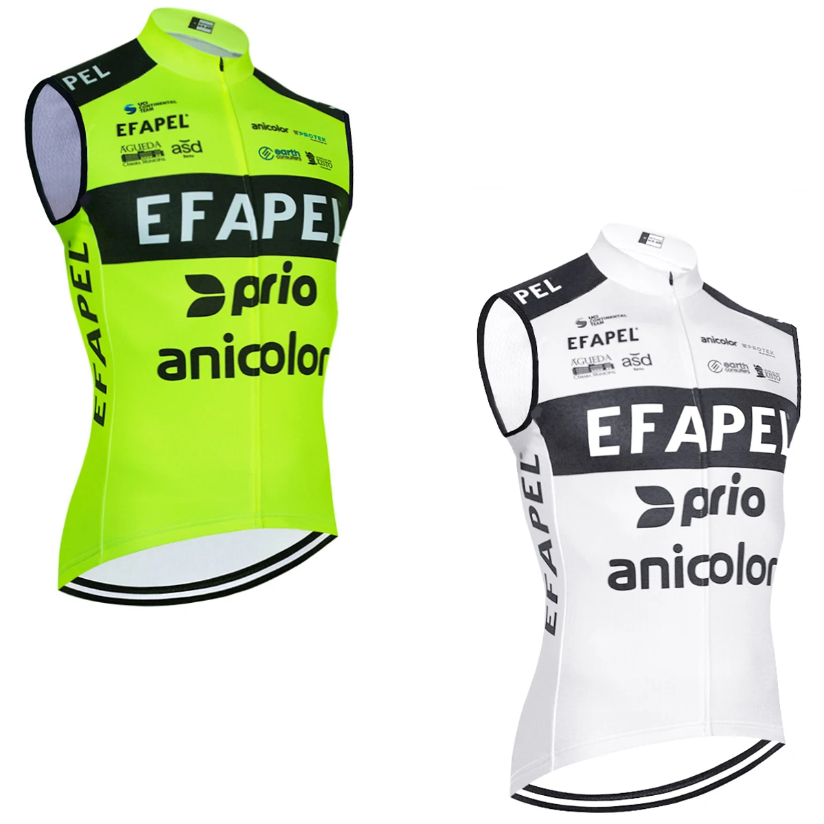 New Fluor Green Cycling Vest Jersey portogallo Team 2024 EFAPEL Bike Windbreaker Men Ropa Ciclismo t-shirt da bicicletta senza maniche