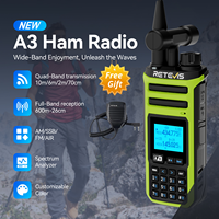 Retevis A3 Ham Radio Quad Band Walkie Talkie UHF VHF HF Dual Receive Transmit VOX 2500mAh Long Battery Life 999 Channels