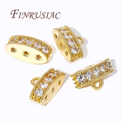 Rhodium Plated Jewelry Connectors 18K Gold Plated Bracelet End Connector,3-Strand Connector For DIY Jewelry Making Supplies