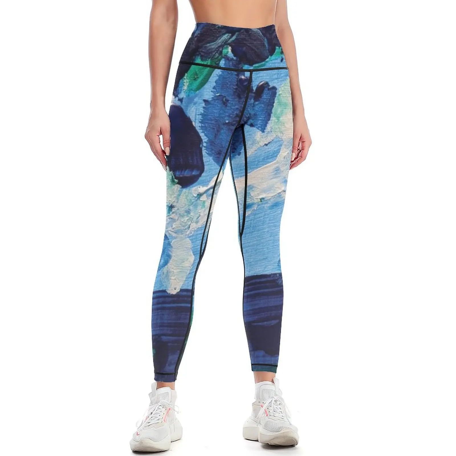 

Watercolor Painting of the Ocean Leggings sportswear gym sport pants active wear Womens Leggings