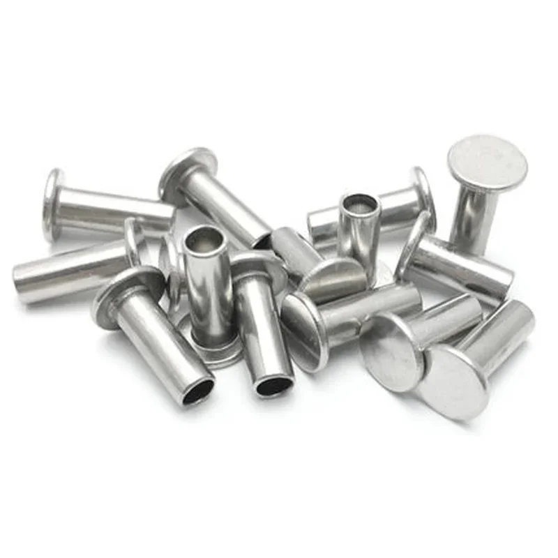 1Best 20pcs M4 304 stainless steel Flat head semi-tubular rivet Hollow rivets GB875 5mm-40mm Length