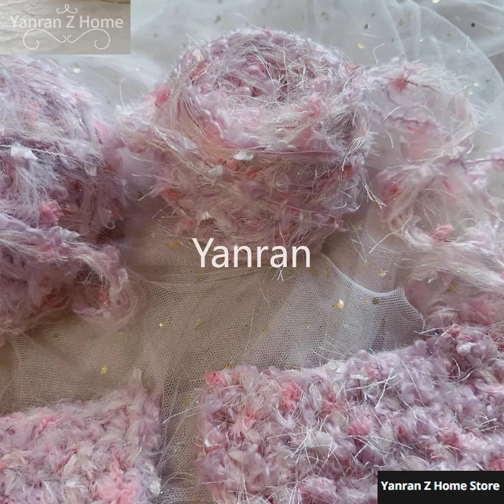 50g/ball Knitting Yarn Tao Zhi Yao Yao Series Hand Mixed Thread Pink Purple Circle Flower Handmade Crochet DIY Woven Bag Yarn