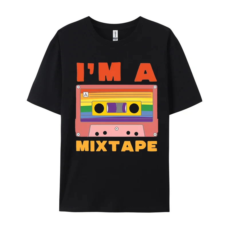 

Im A Mixtape Lgbt Rainbow Pride Flag Ca T-Shirt Tshirts T Shirt Oversized Cotton Camisa Simple Style Male