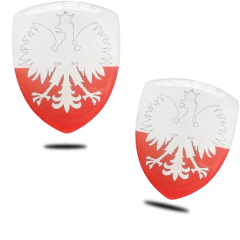 3D Domed Silicone Stickers Decals Car Motorcycle National Poland White Eagle Flag Cars Car Emblems