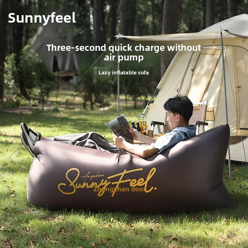 Portable Inflatable Sofa Air Couch for Outdoor Camping, Festivals & Napping, Lightweight Lazy Lounger for Travel and Backyard