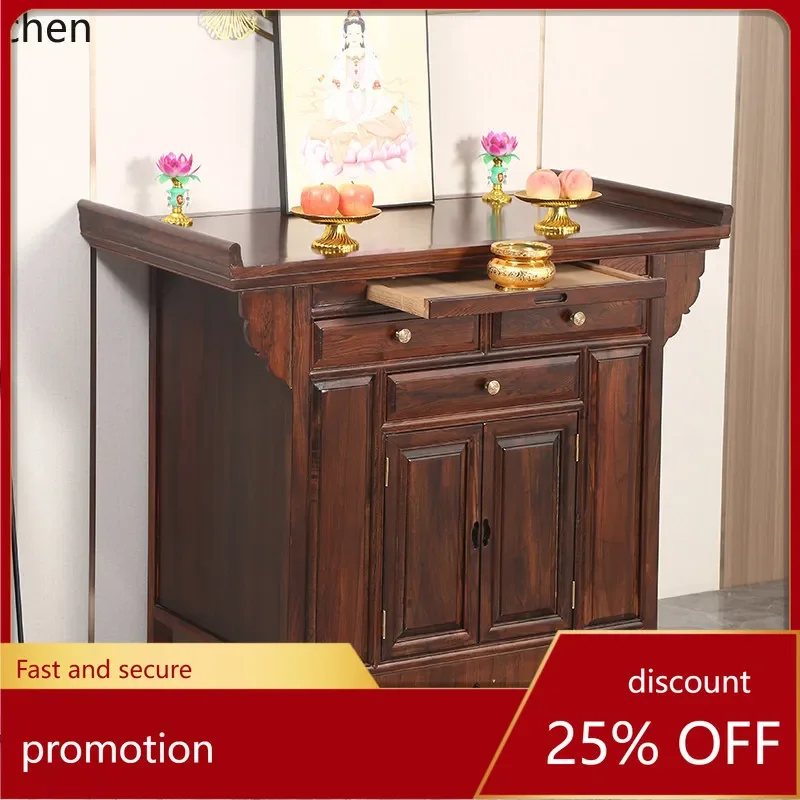 r5.21  Home Modern Buddha Table  Immortal Family Offering Table Solid Wood Buddha  God Altar God of Wealth Offering Table