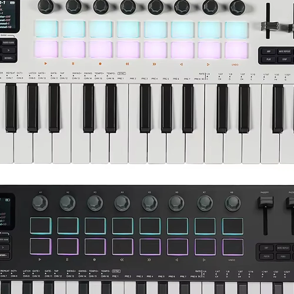 M-VAVE SMK-37 PRO 37 Key MIDI Keyboard with Sound Source  USB MIDI Controller with 16 RGB Pads & 8 Knobs Supports Software
