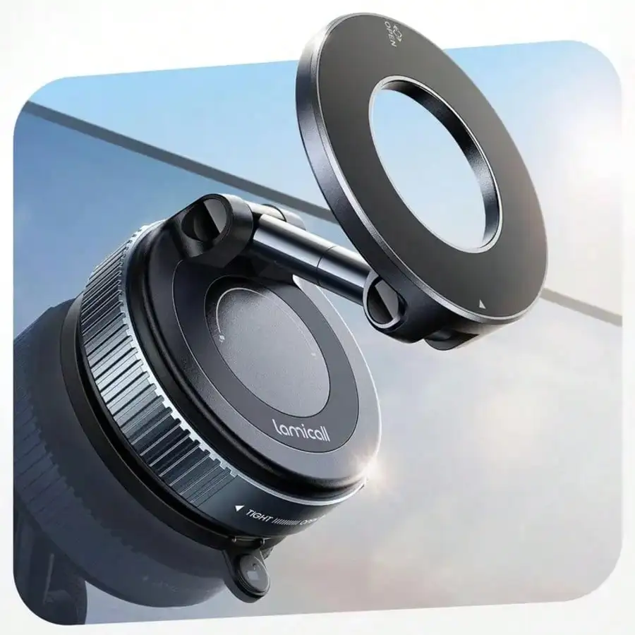 

Adjustable Magnetic Suction Cup Car Phone Holder Car Vacuum Suction Cup Phone Holder Foldable Multi-Angle 360° Rotating Car Navigation Holder Strong Suction Stable Universal Car Accessory Spring Gift