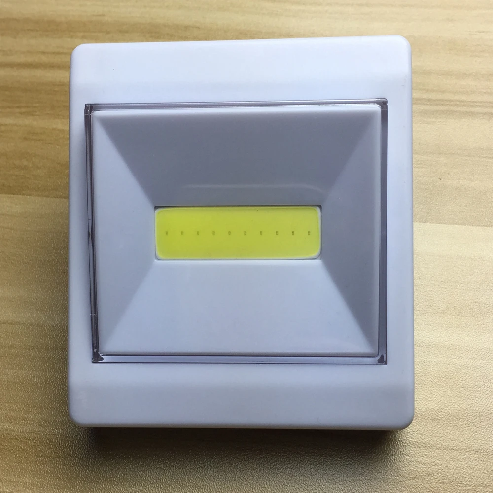 Interruptor LED COB magnético Simple para pared, lámpara nocturna inalámbrica, funciona con batería, para armario, garaje, Camping, luz de emergencia