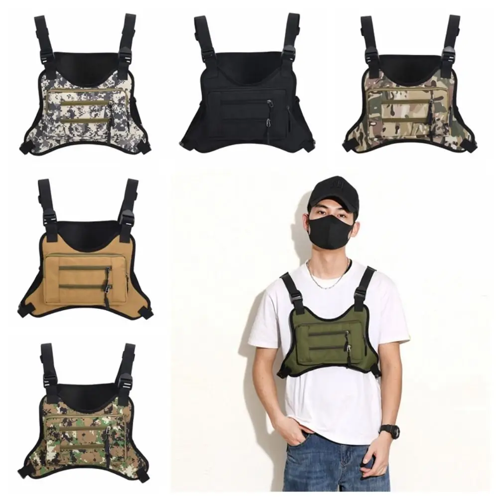 Adjustable Sports Vest Bag Multi-functional Lightweight Multi-functional Chest Bag Oxford Cloth Water Resistant Running Vest Bag