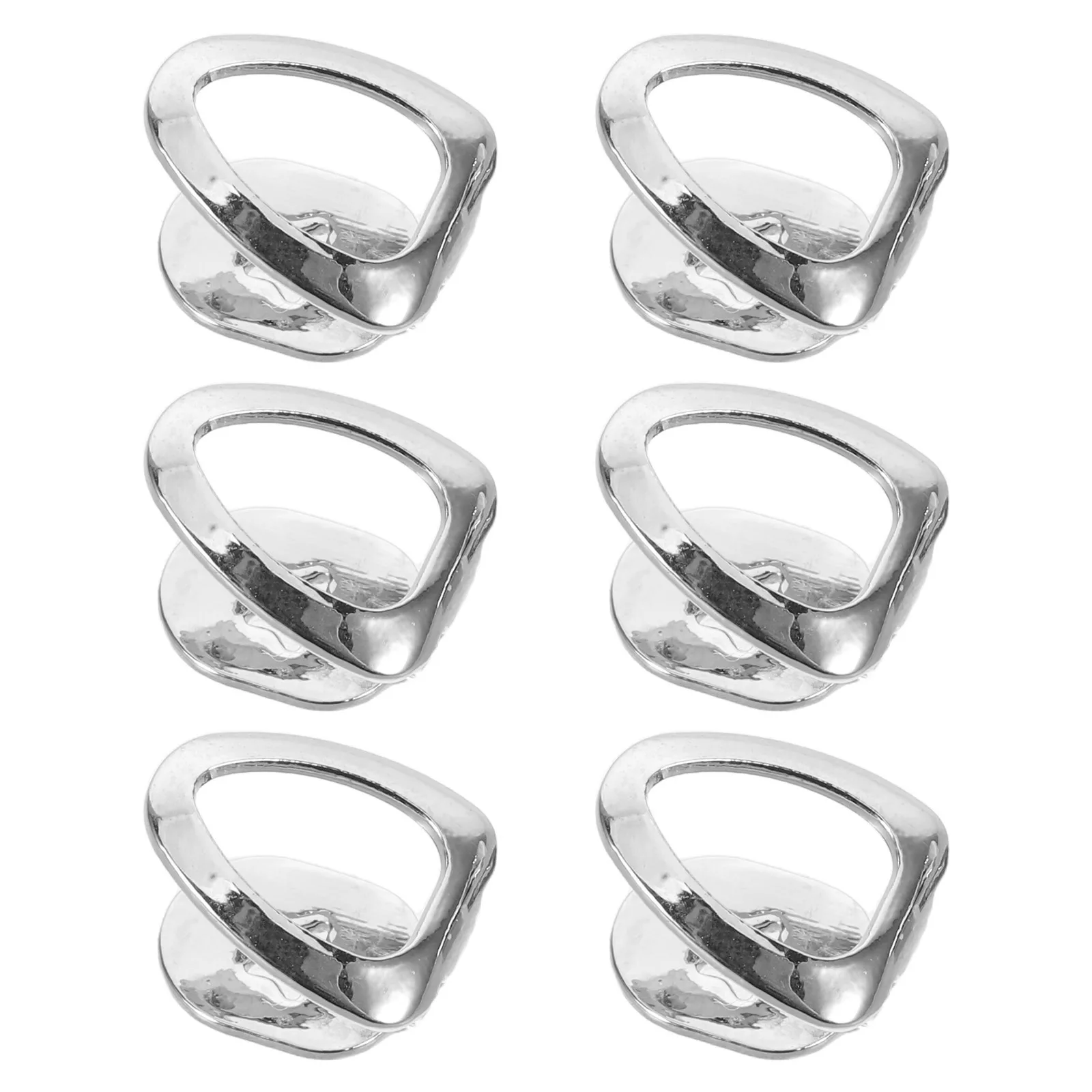 6Pcs Silver Plated Metal Tooth Grill Caps Single Teeth Cap Hip Hop Party Accessories Halloween Costume Jewelry Rapper Decor