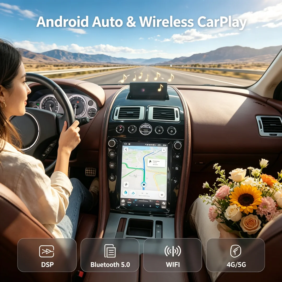Wireless CarPlay Android 14 Screen For Aston Martin 2005 2006-2015 GPS Navi Multimedia Player Car Radio Tape Recorder Head Unit