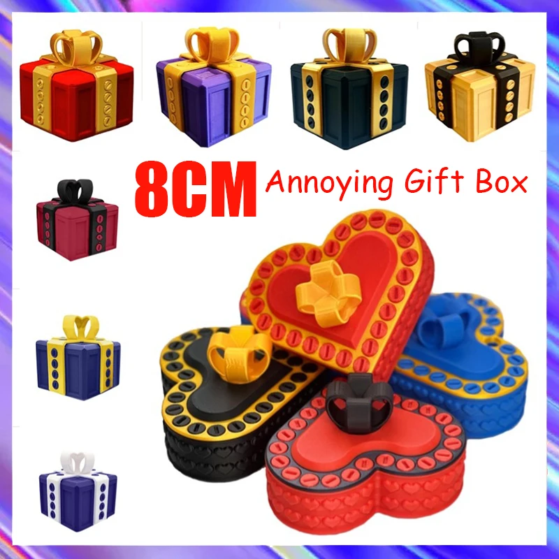 8CM Annoying Gift Box With Screws Heart Shaped Gift Box Prank Screw Box 3D Printed Gift Box Money Card Container Christmas Gift