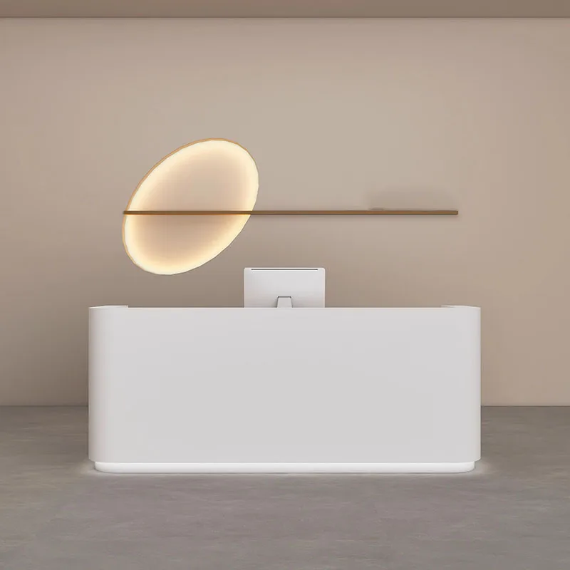 تسوق مكاتب الاستقبال الفريدة من نوعها، منظمو الشركات الجمالية، مكاتب الاستقبال، الأثاث الأبيض الأوروبي Mostrador De Tienda العصري #5