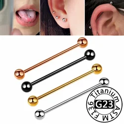 ASTM F136 Titanium Piercing Barbell Balls Tongue Ring Lip Nipple Bar Stud Earrings Straight Helix Ear bar Piercing Body Jewelry