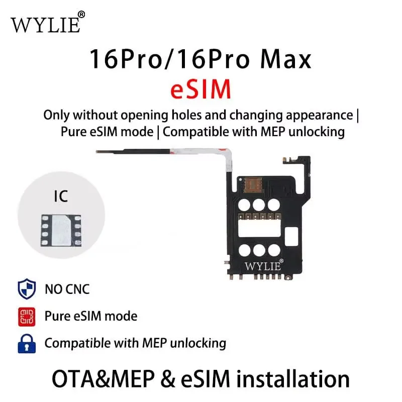 WYLIE 15/15Plus do 17pro 17promax +eSIM - Tylko rozwiązanie, bez obróbki CNC, bez konieczności fizycznego SIM, wbudowany sygnał komórkowy — zdjęcie produktu 6