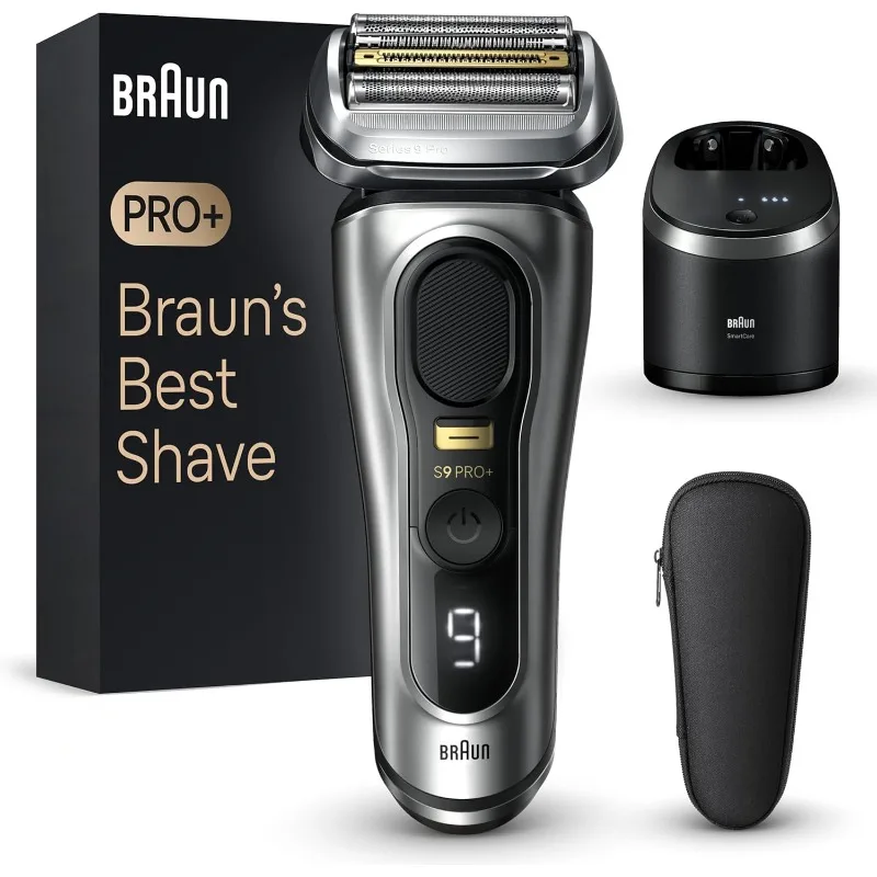 Braun Series 9 PRO+ Electric Razor for Men, 5 Pro Shave Elements & Long Hair Trimmer, 6in1 SmartCare Center, Wet & Dry, 9567cc