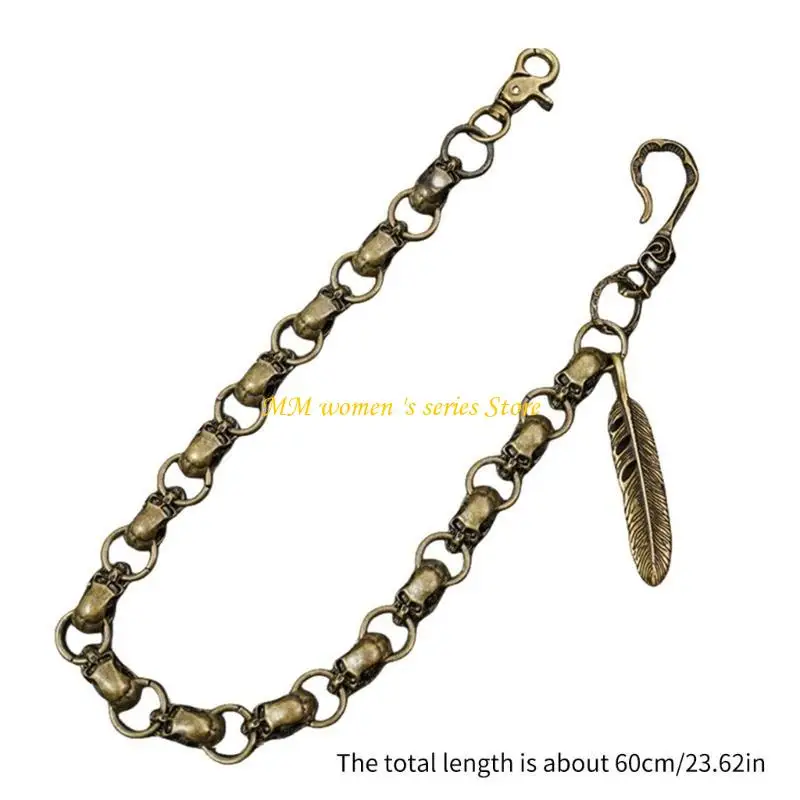 Q39Cスタイリッシュパンツチェーンジーンズチェーンポピュラーストリートウェアリーフペンダントヒップホップウエストチェーン2000Sストリートウェアウエストデコレーション