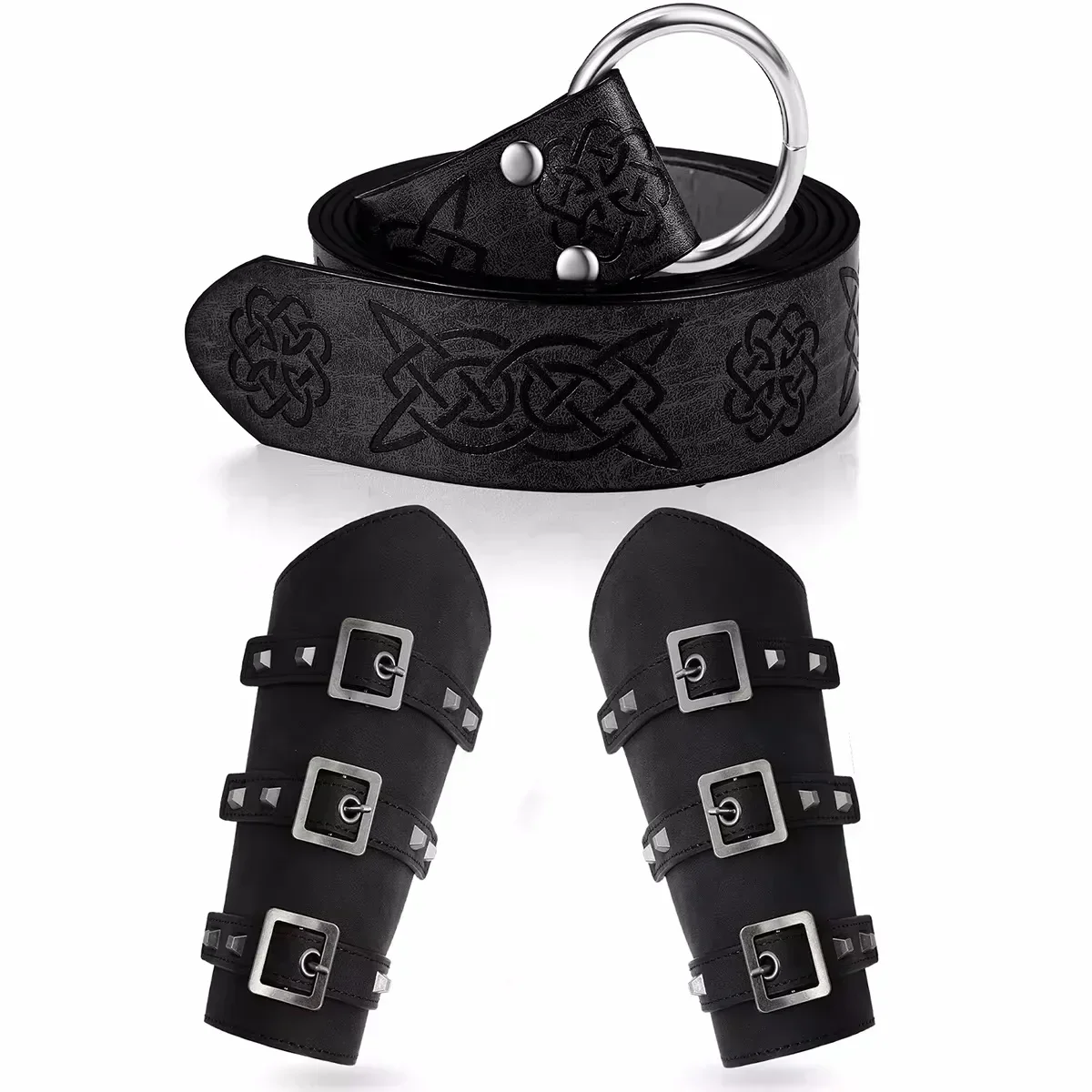 Cosplay Clothing Accessories Set Medieval Knight Belt Viking Sheath Renaissance Knight Belt Retro Bag Wristband Cosplay Props