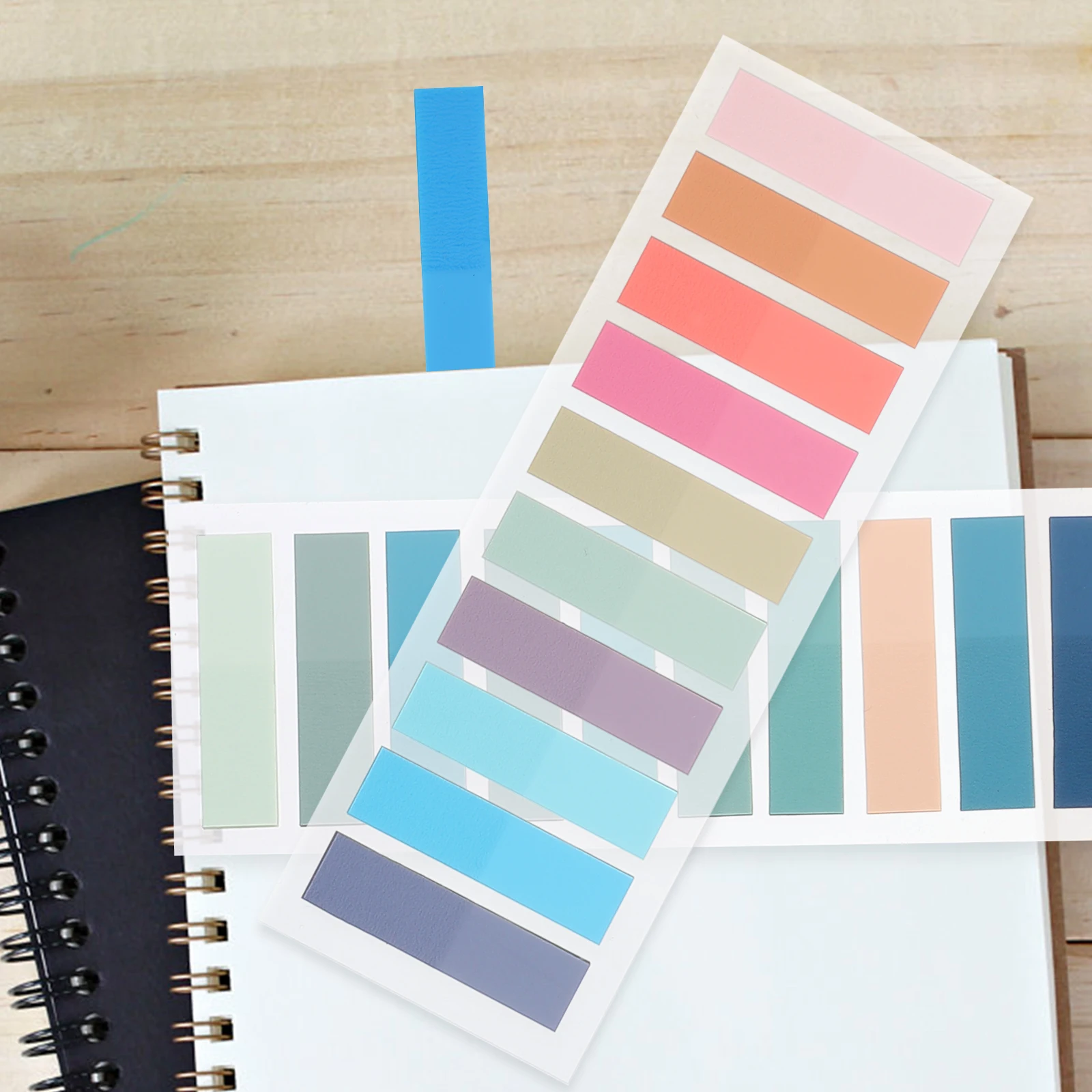 Sticky Index Tabs Professional Highlight Strips Reading Markers Transparent Soft Texture Long Lasting Adhesion Colorful
