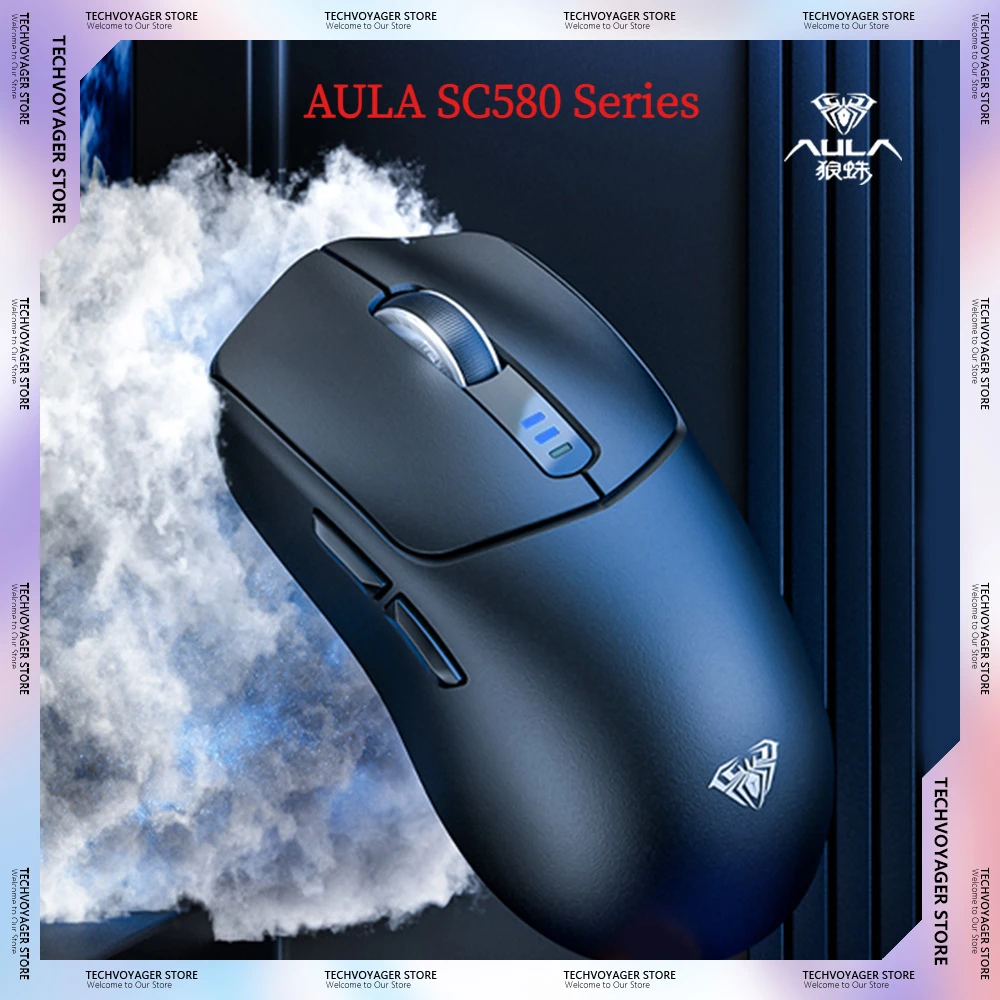 AULA SC580 Series Gaming Mouse 10000DPI Lightweight Wireless Bluetooth Tri-mode Custom Mice PC E-sports Office Accessories Gifts