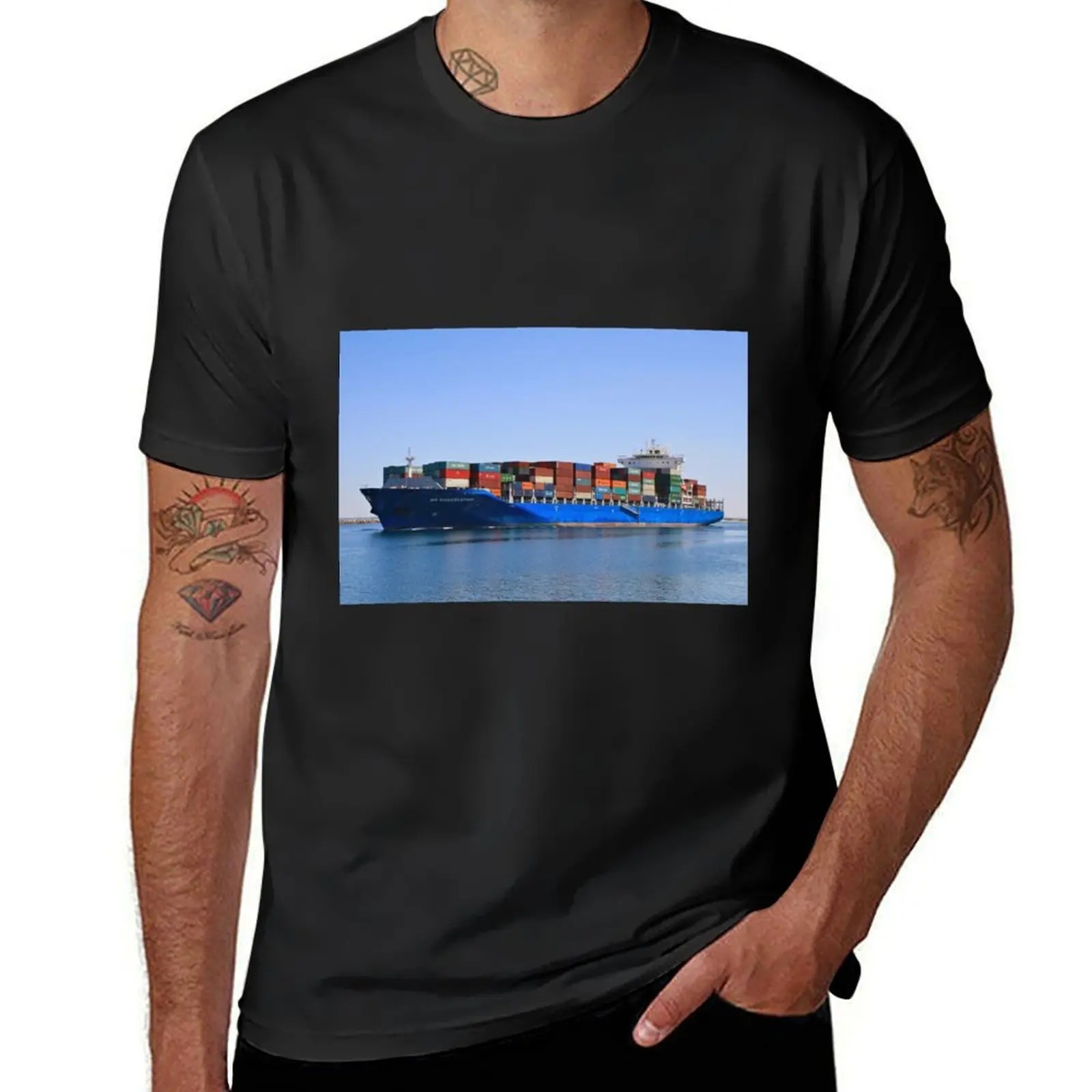 Container ship: HS Shackleton T-Shirt vintage summer top men clothes