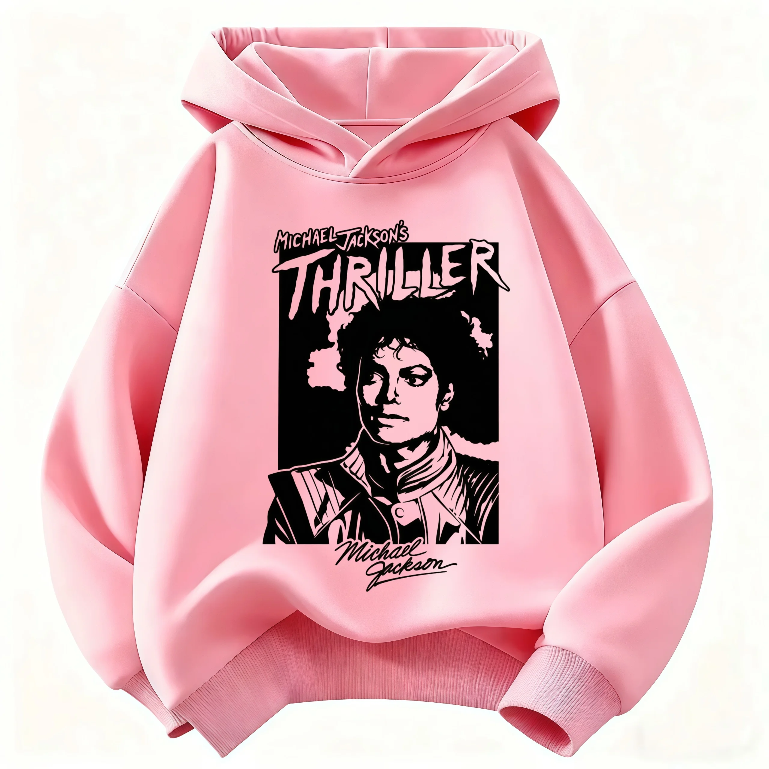 Kinder-Hoodie, Michael Jackson King of Pop Forever Print, Sweatshirt für Jungen und Mädchen, langärmelig, Kapuzenpullover, Pop-Musik-Fan, Streetwear – Detail 5