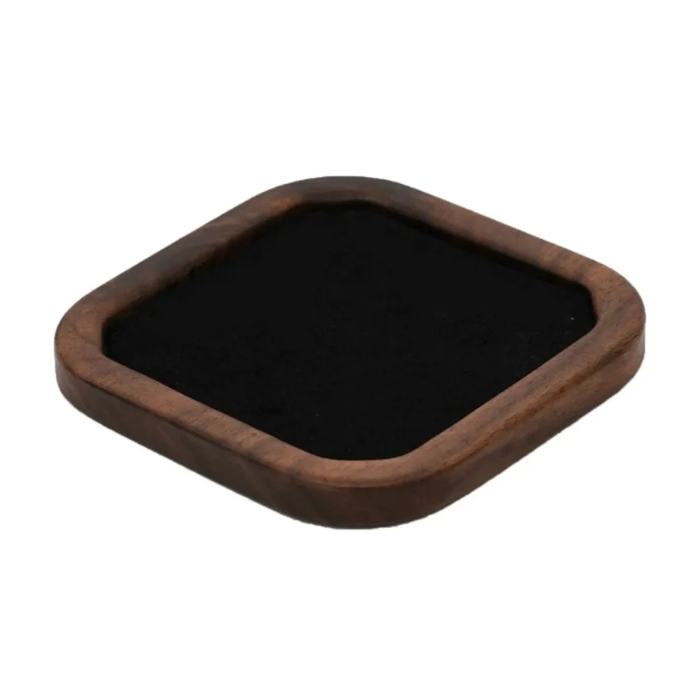 

Geometry Wood Rings Tray Velvet Exquisite Earrings Display Tray Ear Studs Case Jewlery Organizer Ring Earring Holder Store