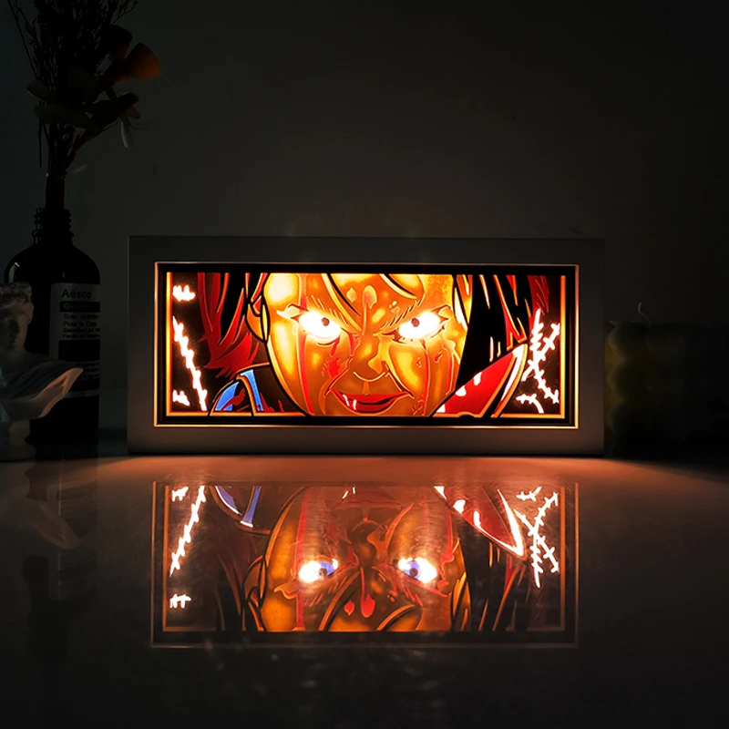 Horror Movie Series Paper Cut Shadow Box Light Halloween Remote control model multiple colors Gamer Bedroom