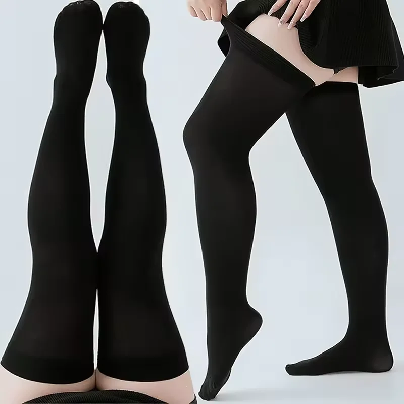 Spring Thin Sexy Black White Soild Color Long Socks Women Over Knee Thigh High Stockings Lolita Ladies Girls Warm Knee Socks